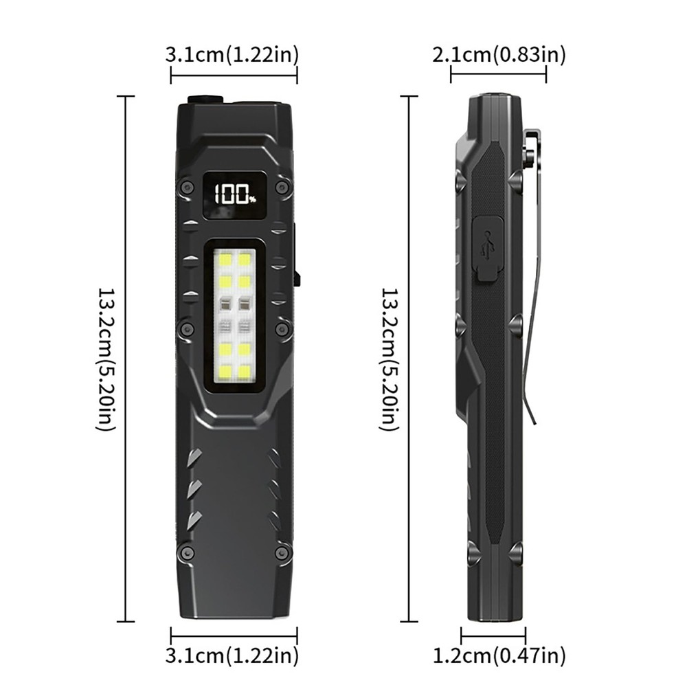 EDC Tactical Flashlight DT007, Compact 7 Mode Pocket LED Flashlight - 1500LM,...