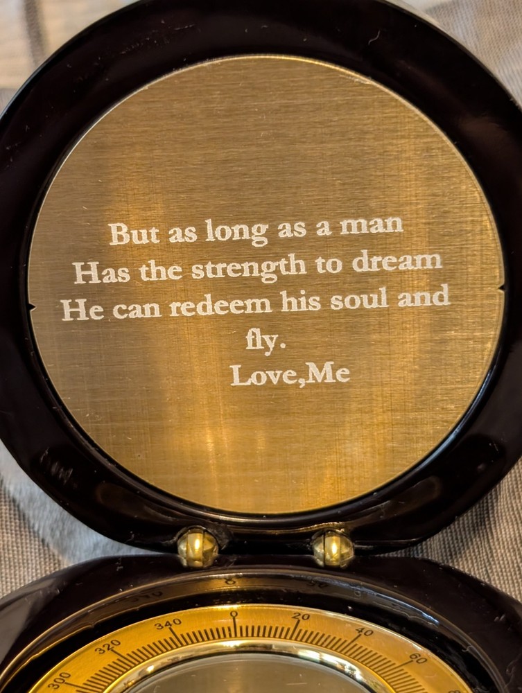 Compass in black case with inscription - 3" diameter