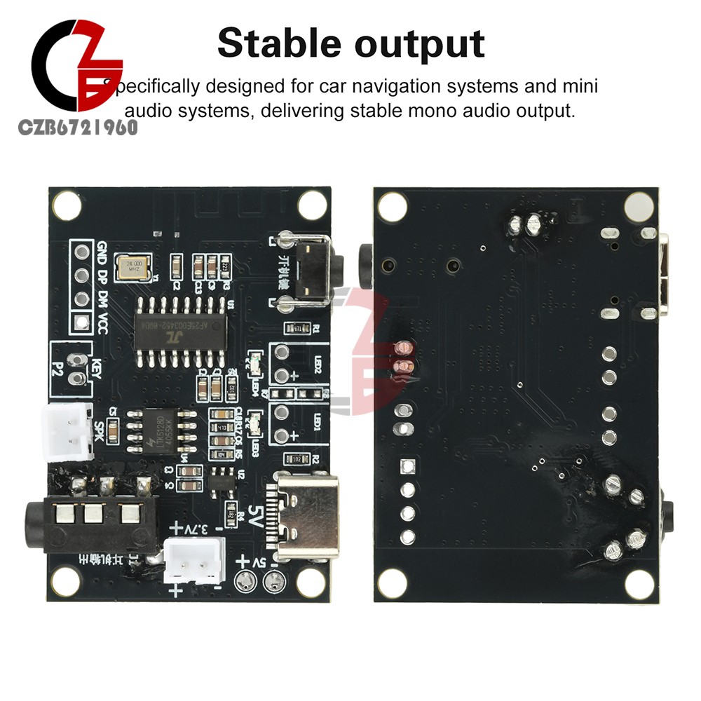 5PCS DC 5V 5W Bluetooth Amplifier Board Mono Mini Audio Module Type C Interface