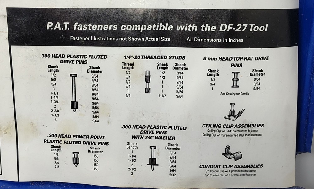 Powder Actuated Tool Ramset Bundle w/ Duo-Fast DF-27, Hammers, Pins Case