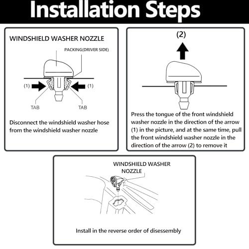 Windshield Washer Nozzles 2 Pack, Front Wiper Spray Jet Replacement, Single