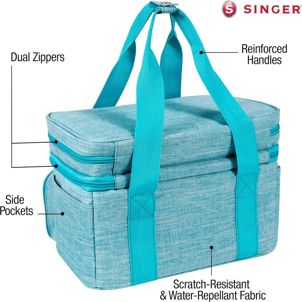 Sewing Accessories Organizer (Bag Only) – Double Layer Portable Teal