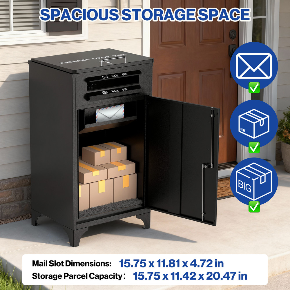 Large Package Delivery Boxes for Outside, Locking Parcel Drop Box Anti-Theft