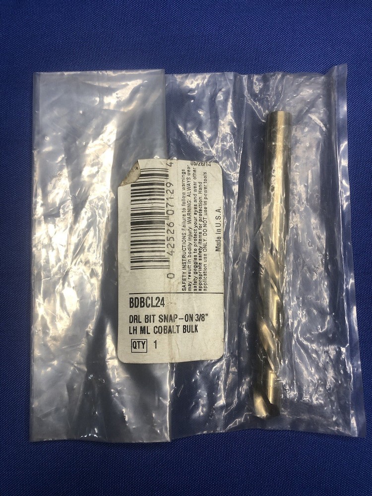 SNAP-ON BDBCL24 - NEW 3/8" LEFT HAND COBALT DRILL BIT
