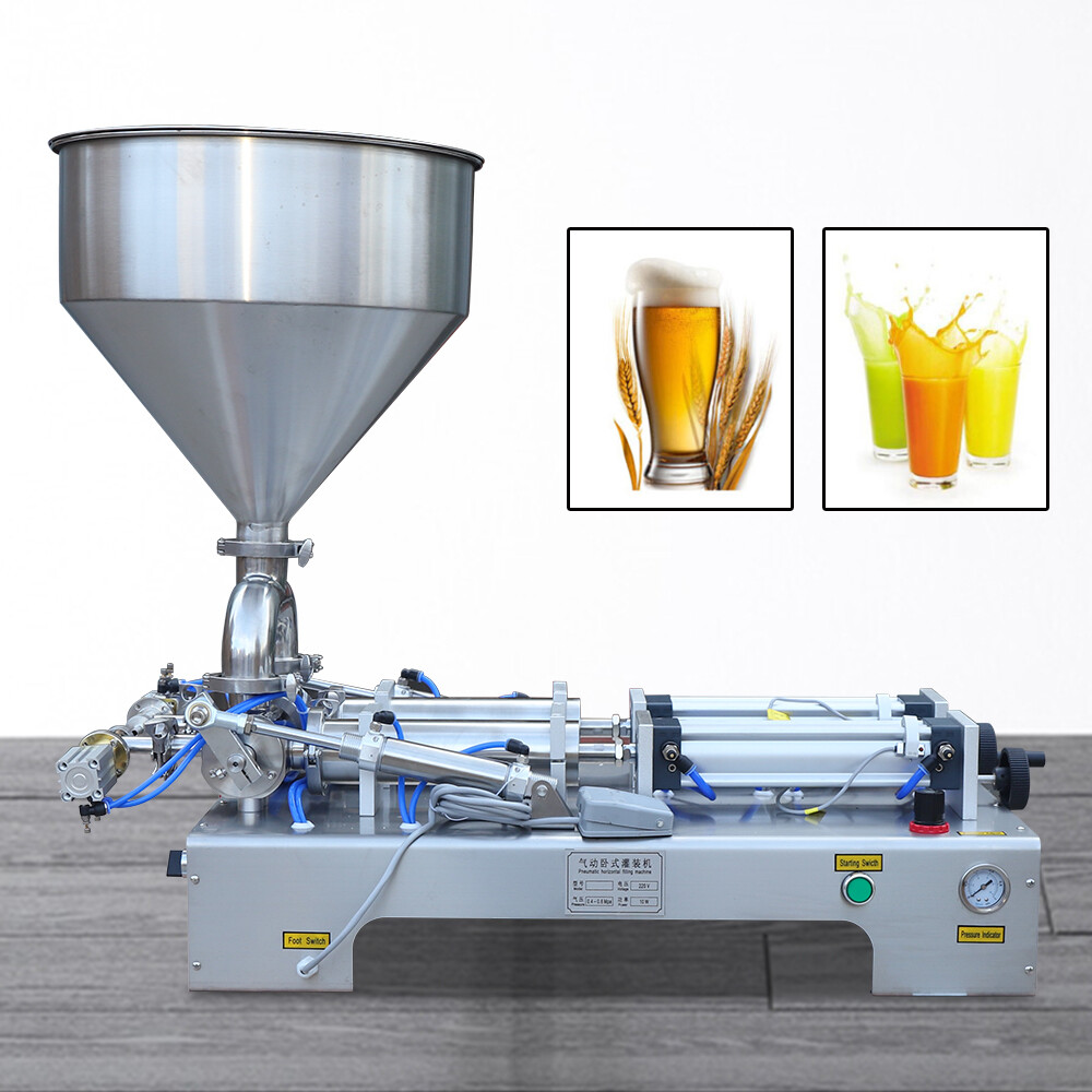 Double Head Liquid Paste Filling Machine Horizontal Pneumatic 50-500ml