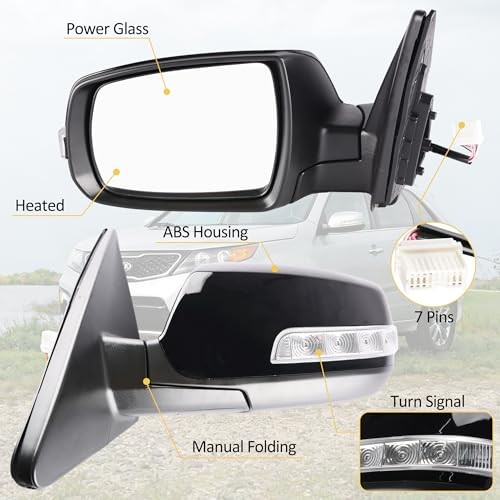 Left Driver Side 7 Pins Heated Power Mirror Compatible with Driver Side (Left)