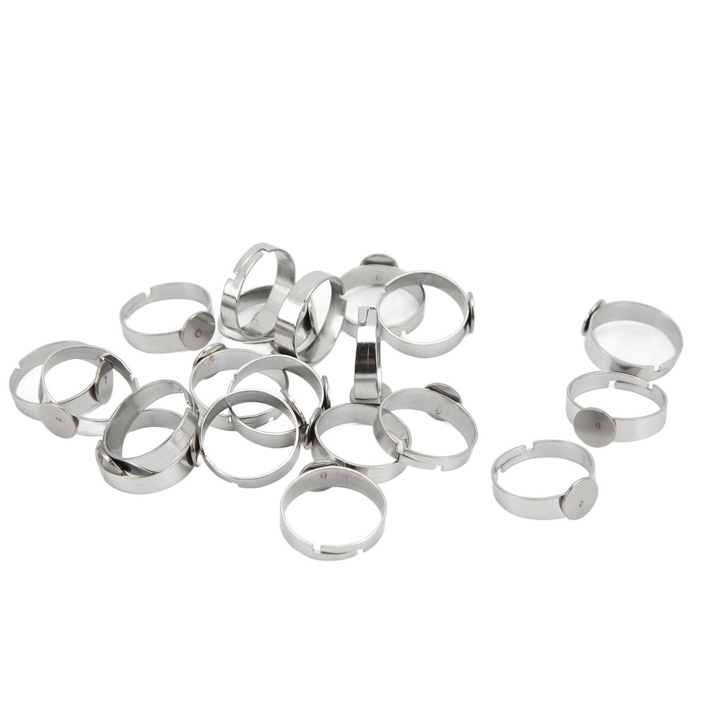 Adjustable Ring Blanks Ring Blanks 8mm Base Diameter 20PCS For Rings For