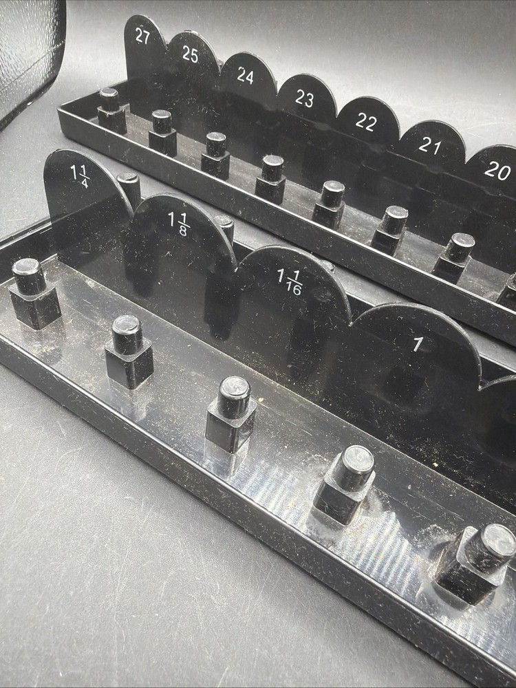 1/2" Drive SAE & Metric Socket Tray Holders - Standard & Deep Organizer Set