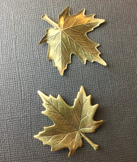 33323 Brass Oxidized Medium Maple Leaf Jewelry Finding