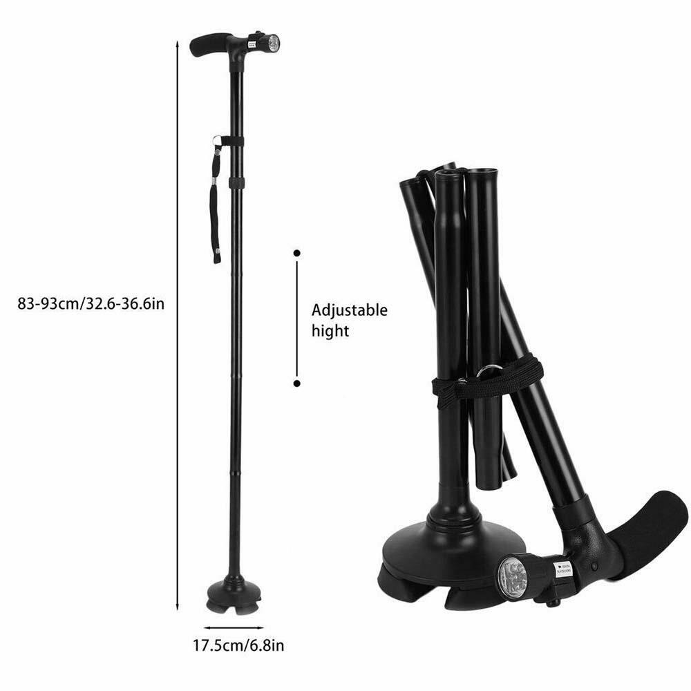 Retractable Straight Posture Cane Walking Adjustable Collapsible Walking Stick