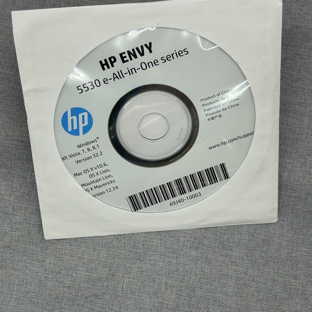 HP Envy 5530 e-All-in-One Printer Setup CD-ROM w/ Original Sleeve Windows & Mac