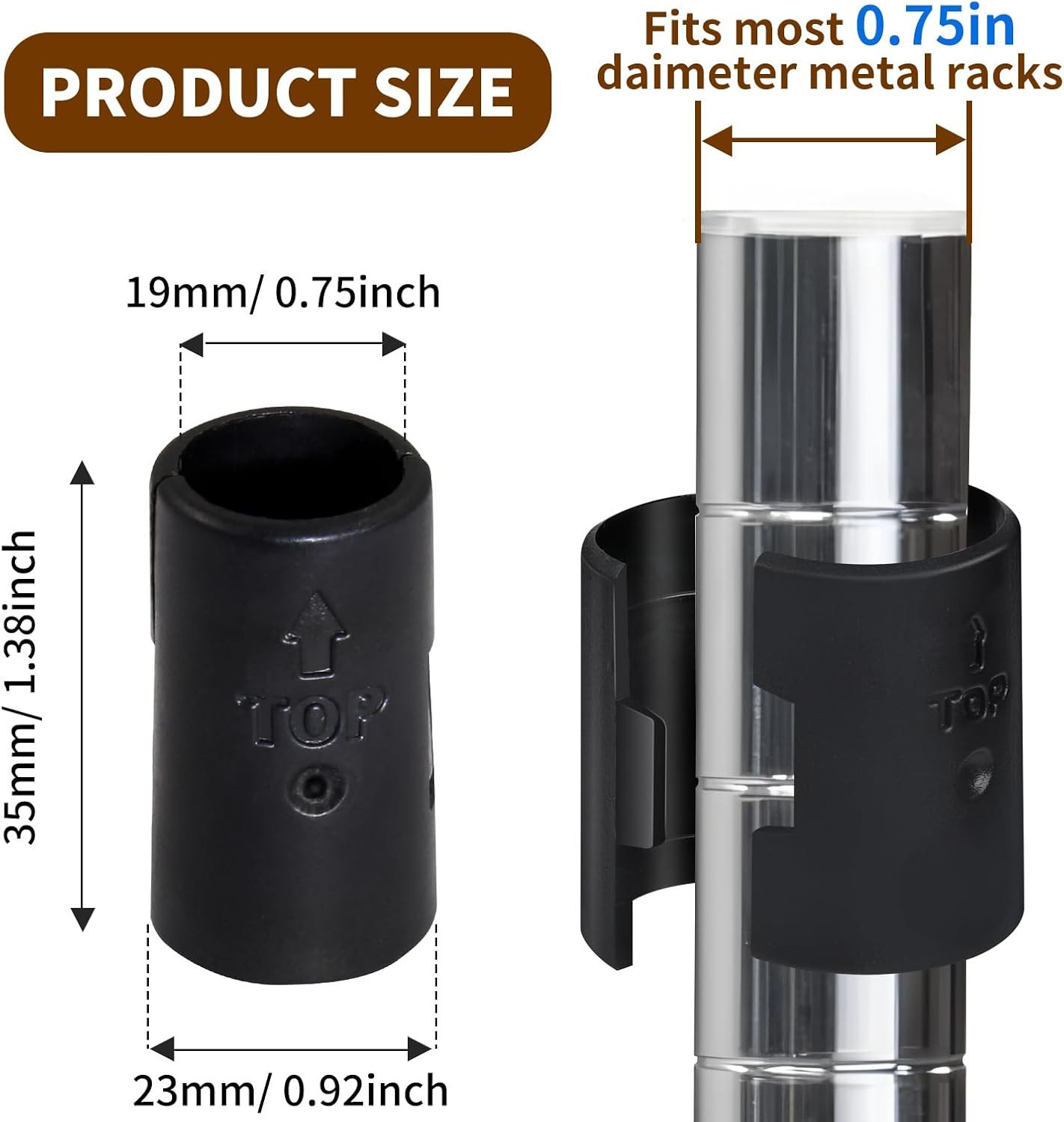 100 Pack 3/4 Inch Wire Shelving Shelf Lock Clips, Plastic Shelving Clips Replace