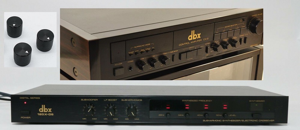 3 Pack Black Aluminum Knobs w/ Hex Fits dbx 120X-DS and CX-3