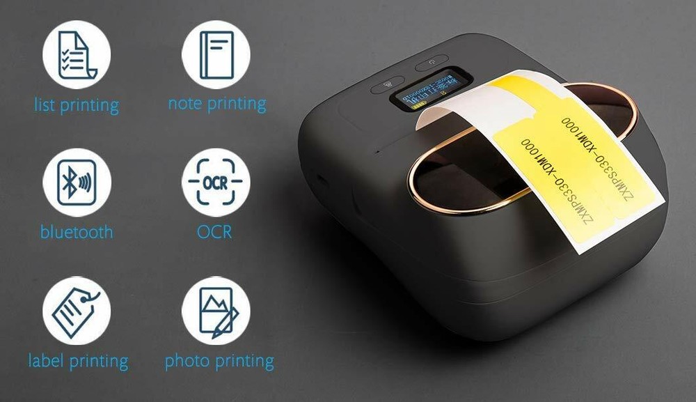 phomemo M110 Label Maker Machine Portable Bluetooth Thermal Printer with 1 Label