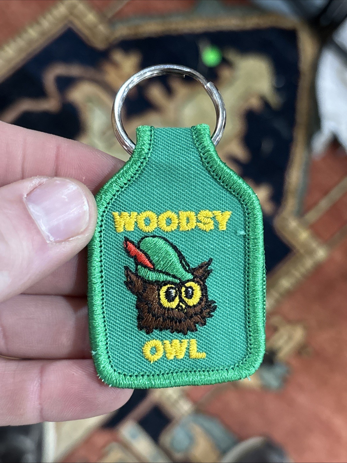 VINTAGE WOODSY OWL "Give a Hoot Don't Pollute" Keychain