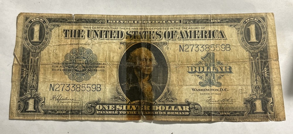 1924 $1 Blue Silver “HorseBlanket” Large Size Rough