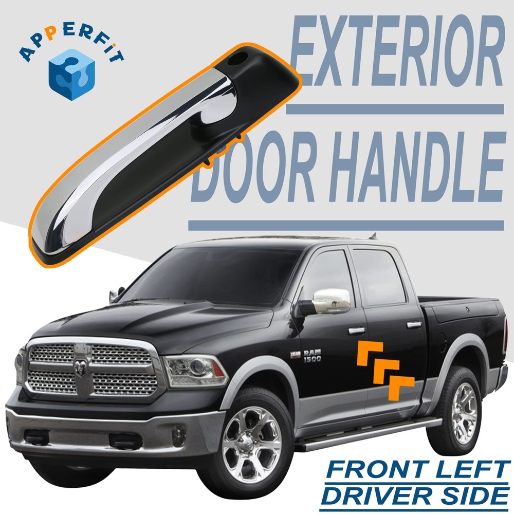 APPERFiT Exterior Door Handle Chrome & Black for & - Front Left