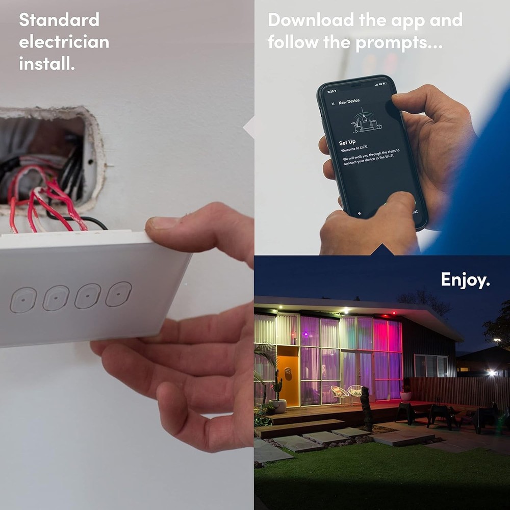 LIFX Smart Switch 4-Gang WiFi Remote Control Programable Backlit Lightswitch