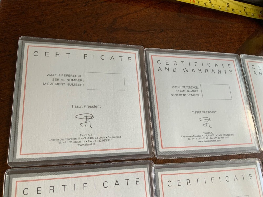 Tissot Watch COSC Certificate, papers, documents. ONLY ONE.