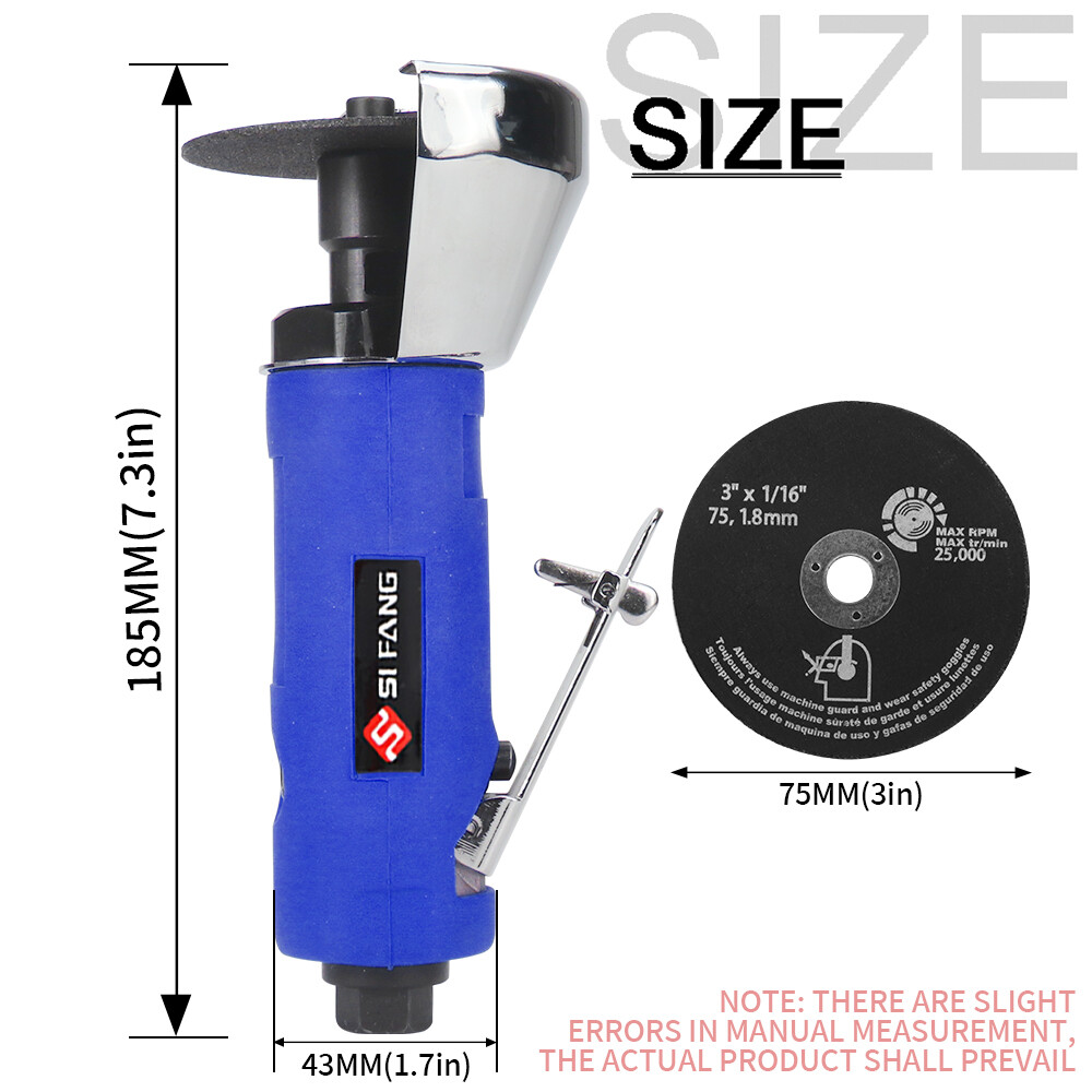 3" Air Cut Off Tool Pneumatic Angle Grinder Cutter Tools With 5pcs Cutting Disc