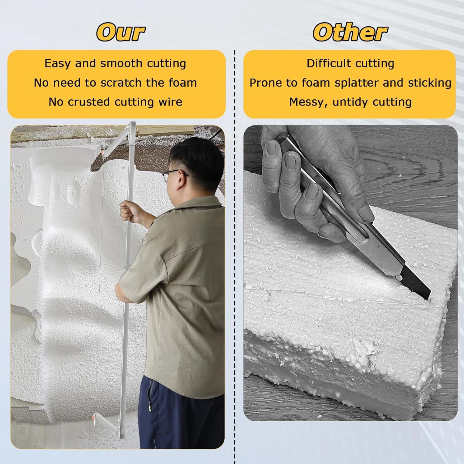 Adjustable 4FT Hot Wire Foam Cutter with Adjustable Multi-Heat Power Supply