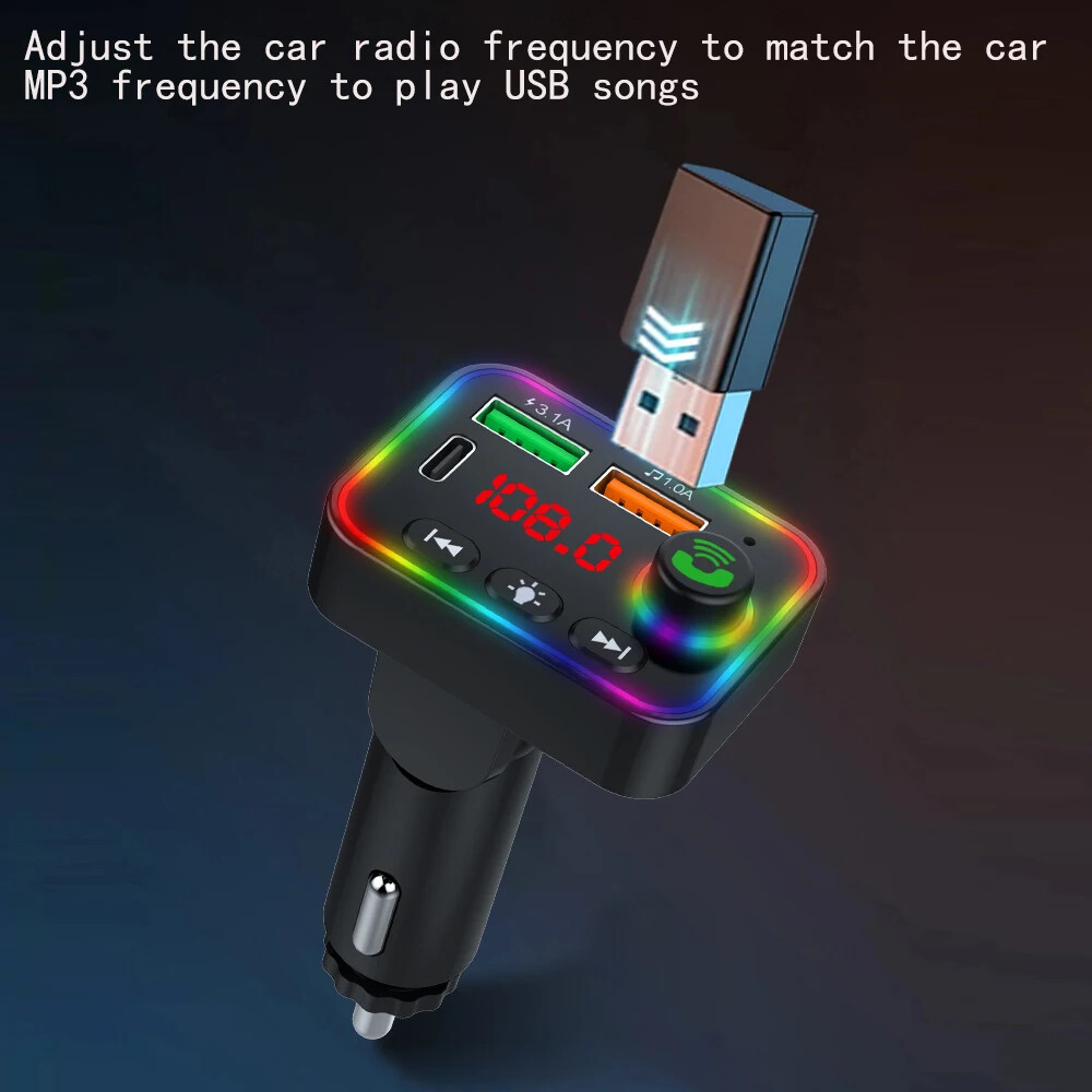 Car Wireless Bluetooth 5.0 FM Transmitter MP3 Player USB3.1A Car Charger U Disk