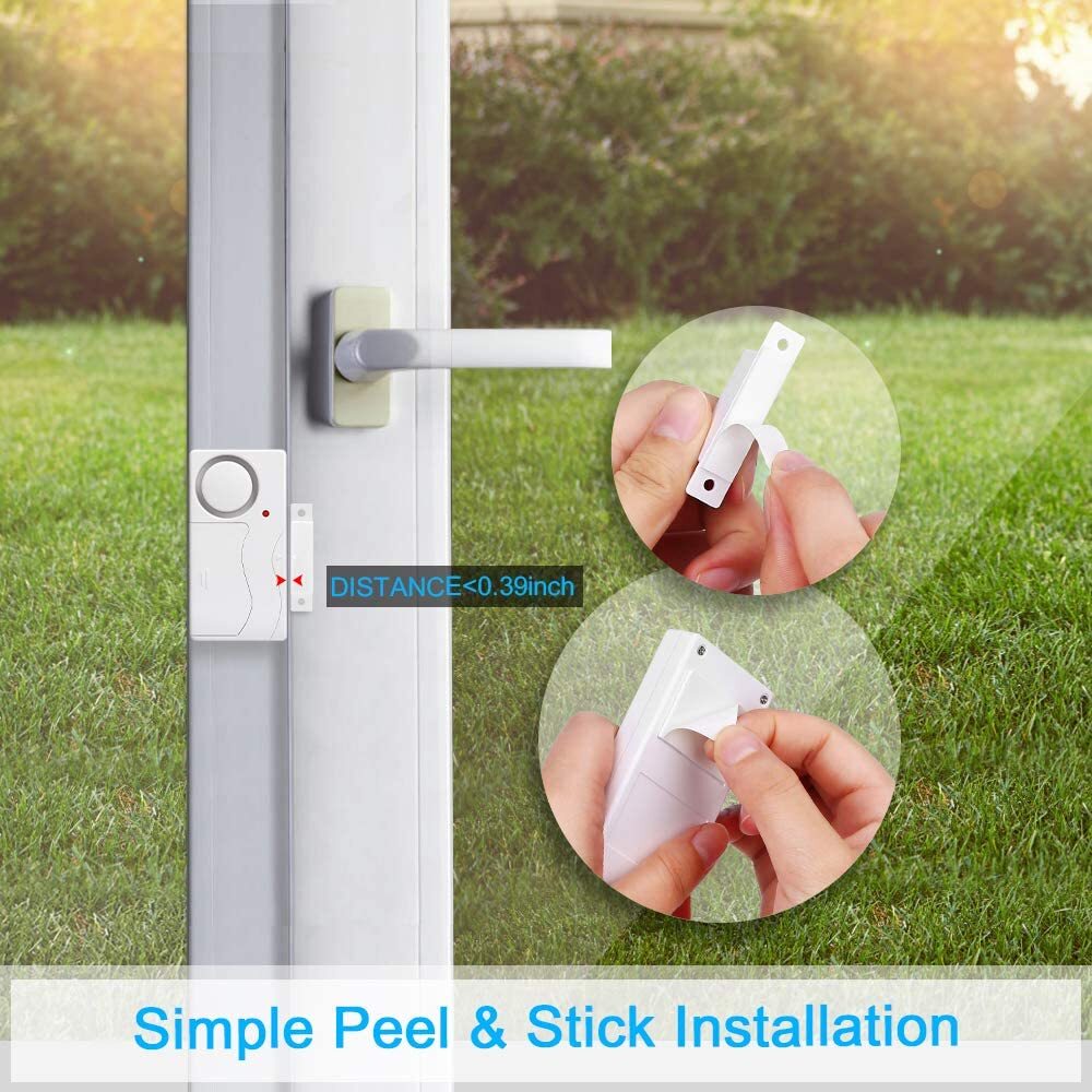 Wireless Door Window Alarm with Remote Control Magnetic Sensor for Shop Security