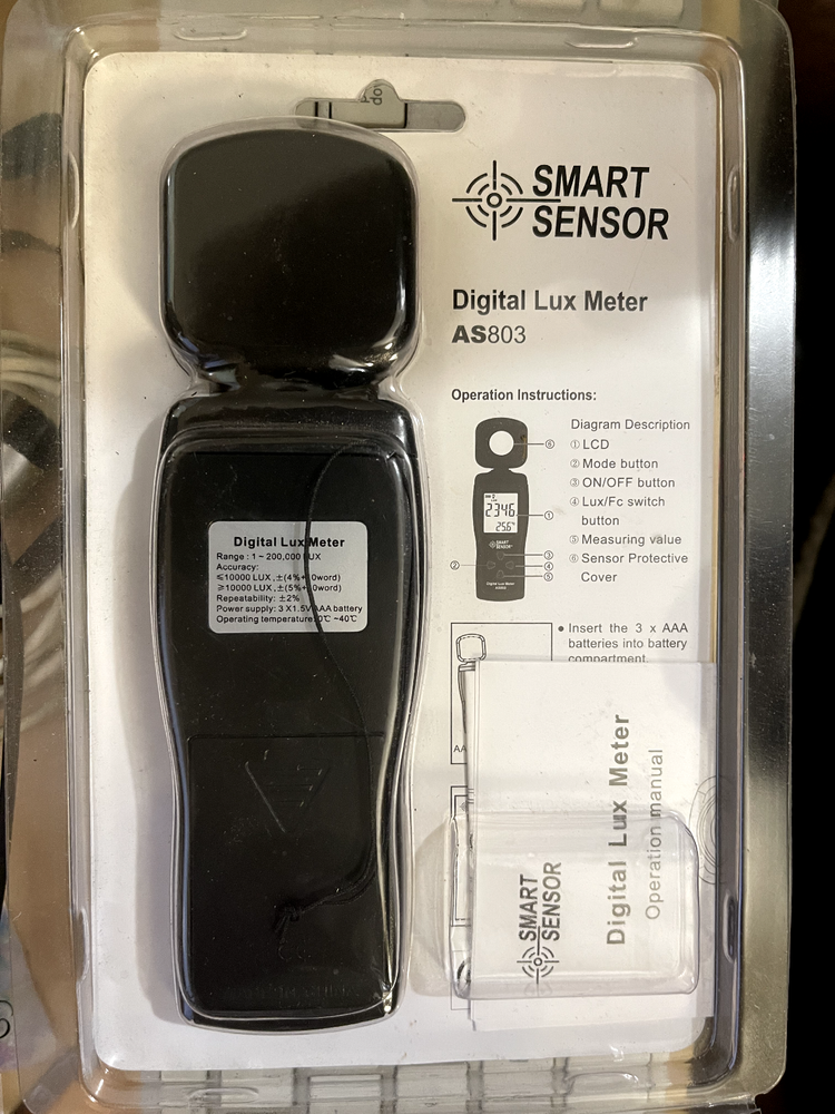 Digital LuxMeter Illuminometer SMART SENSOR AS803 Mini LCD Display 200000