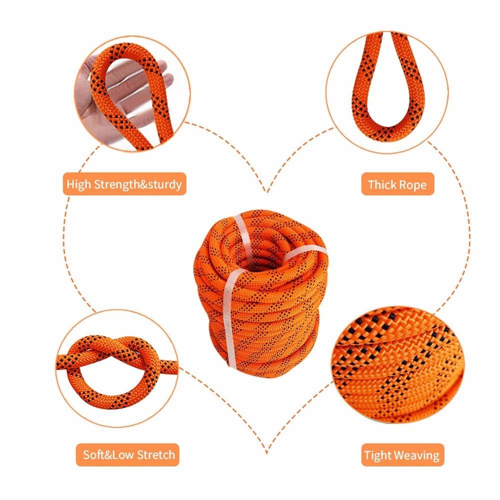 1/2" 100' Arborist Low-stretch Rigging Line Utility Durable Rope Polyester