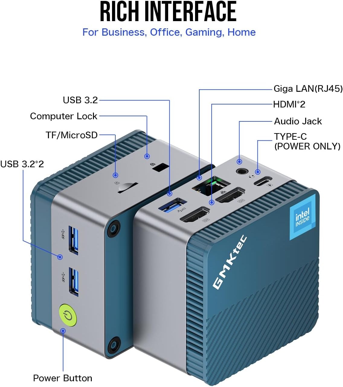 GMKtec Pocket Mini PC G5 Intel Alder Lake N97 Up to 3.60GHz 12GB DDR5 512GB SSD