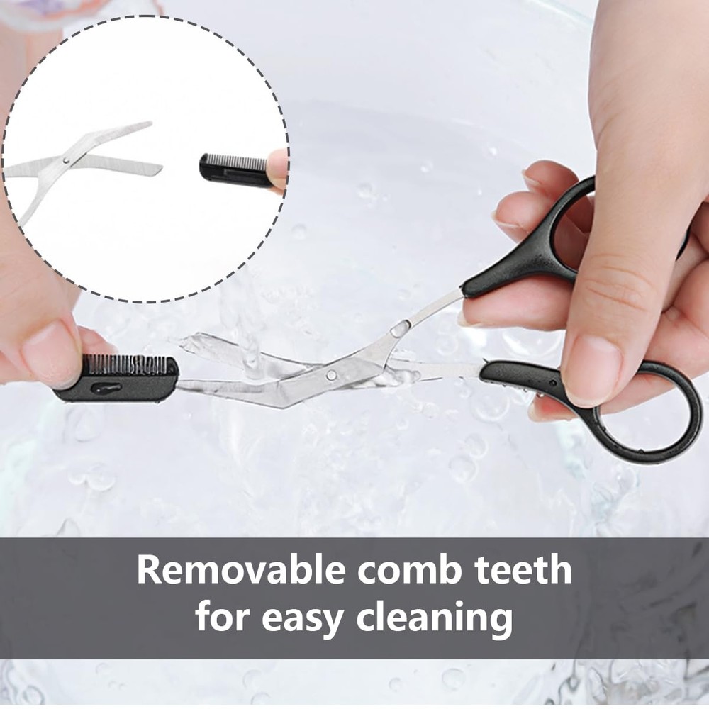 ericotry Professional Precision Eyebrow Trimmer Scissors with Black