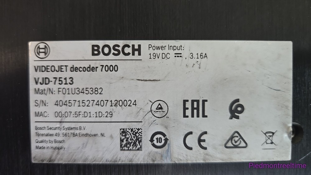 Bosch VideoJet 7000 VJD-7513 4K Video Decoder (no HD's)