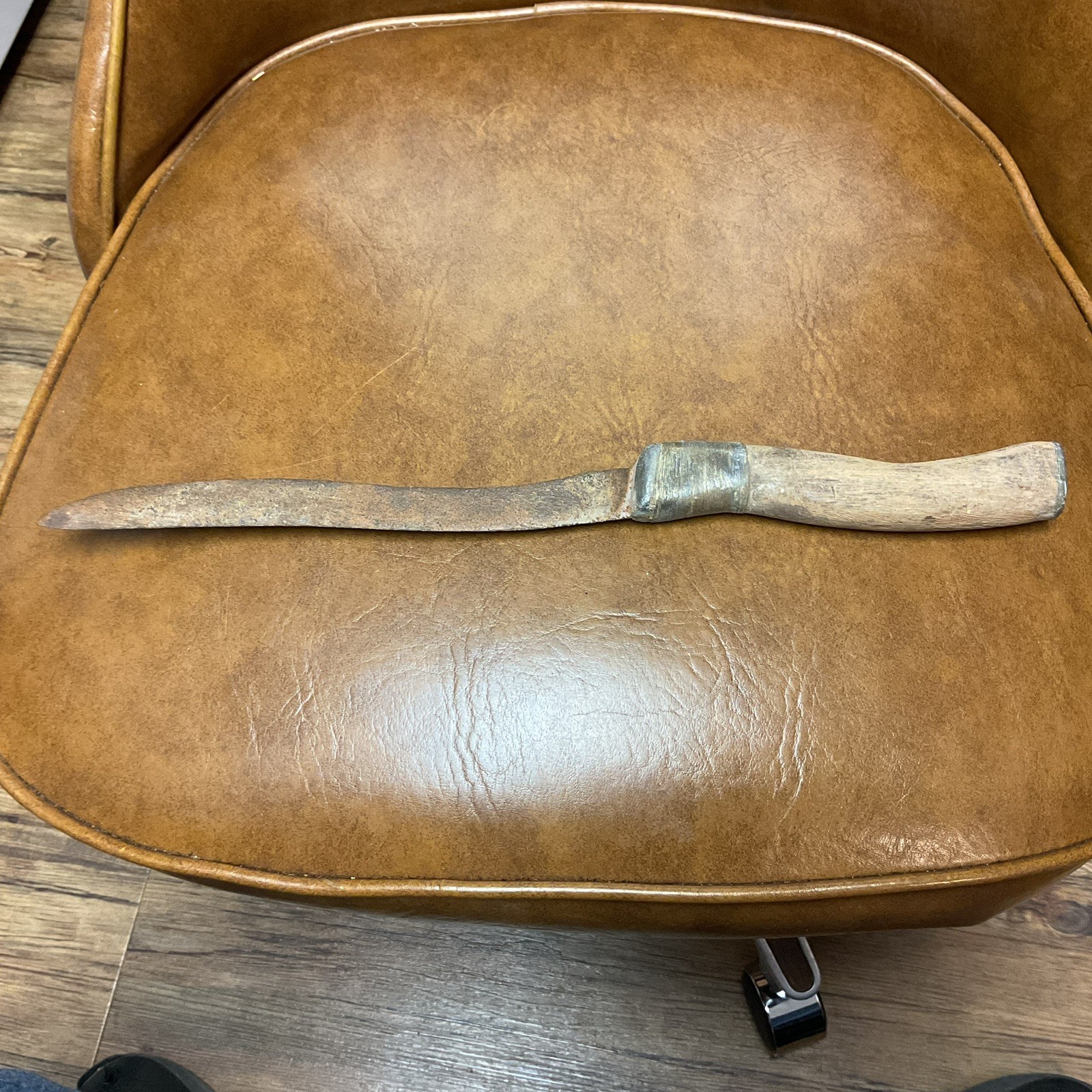 Unmarked Vintage Old Knife with Wire Wrapped Handle, Used