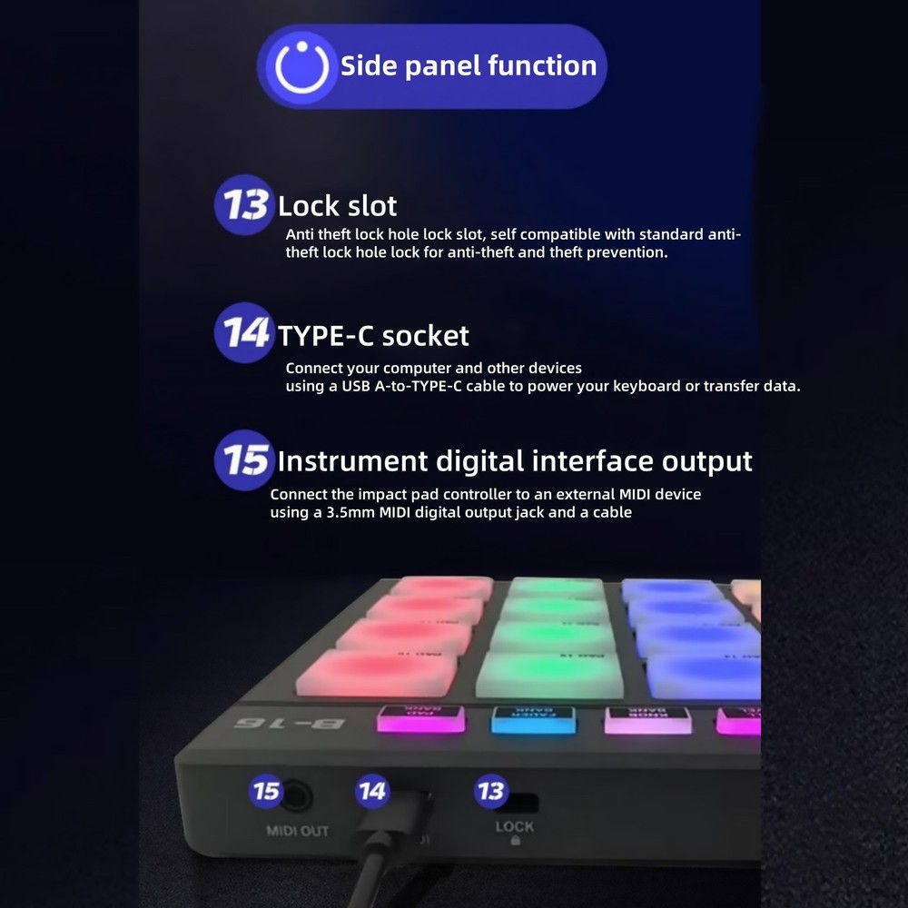 MIDI Keyboard Mini Pad Controller USB MIDI Controller for Music Production