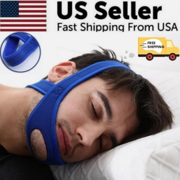 Snore Stop Anti Snoring Chin Strap Sleep Apnea Belt Snoreless Sleep Jaw Solution