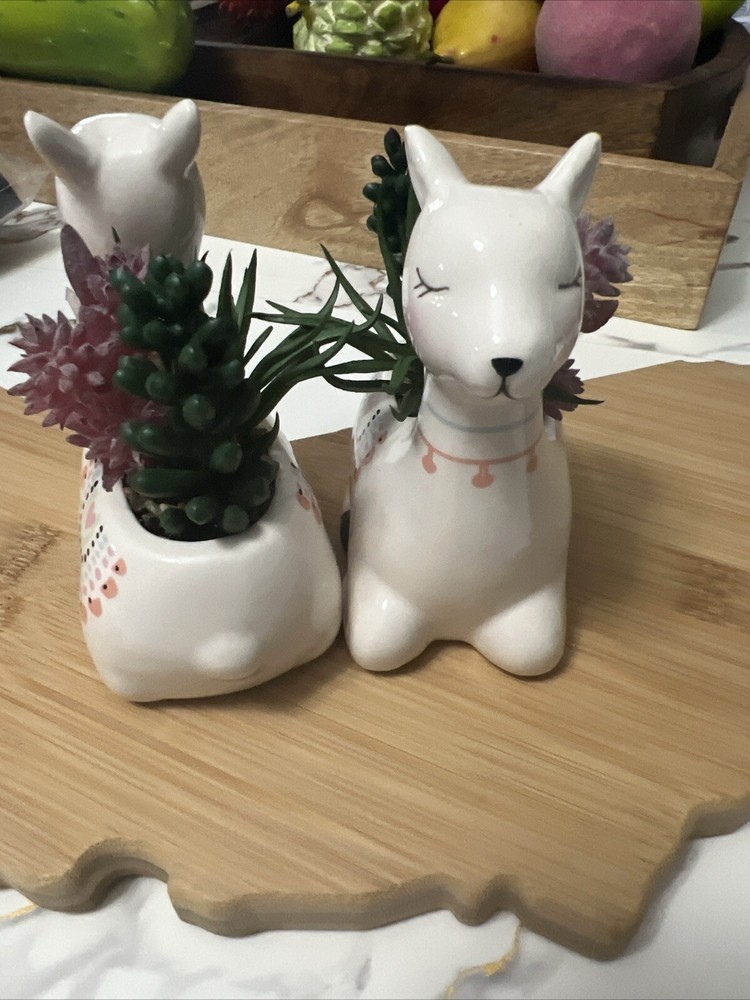 Ceramic Llama Succulent Deco,PACK OF 2.