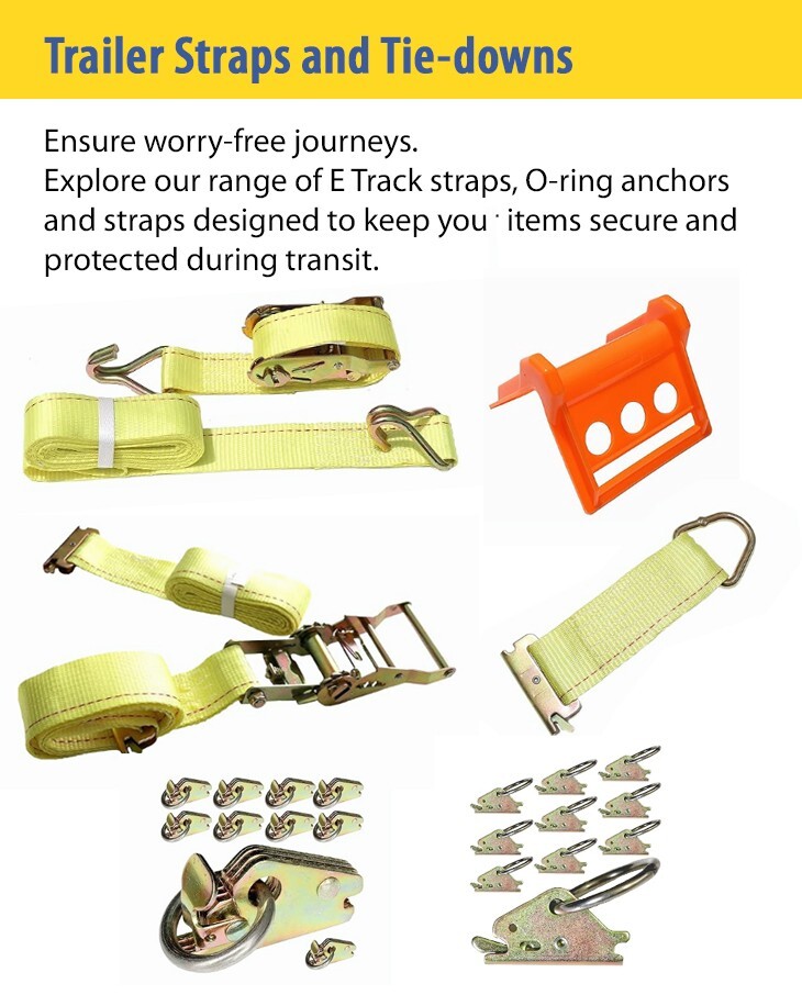 2" X 18" Tie Down Tow Axle Strap with D Ring – Pack of 4