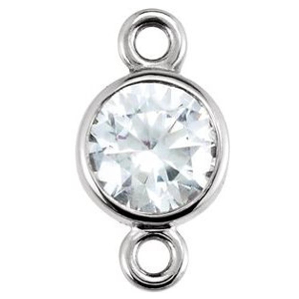 Silver Round Micro Bezel Set Link Connector Setting Unset Stone Mount 1.5-4mm