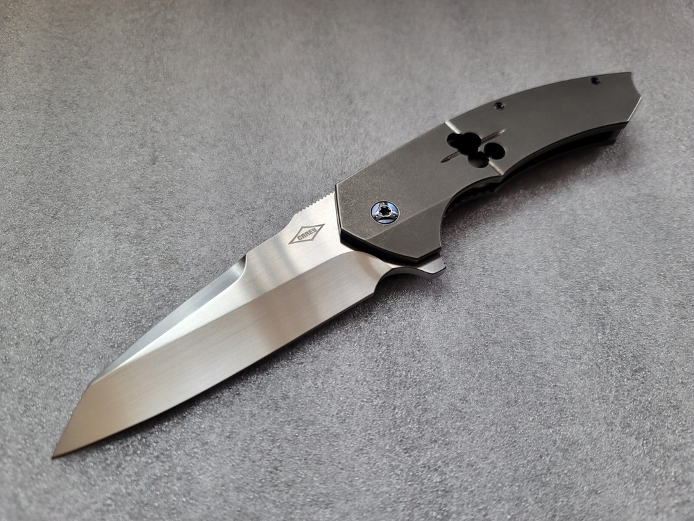 Peter Carey Custom Knives 2014 Framelock Cure Prototype, Tom Mayo MOP Pattern