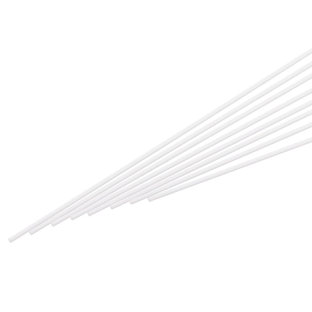 15Pcs ABS Plastic Rods, Diameter 2.5mm Length 250mm White Stick Solid Bar