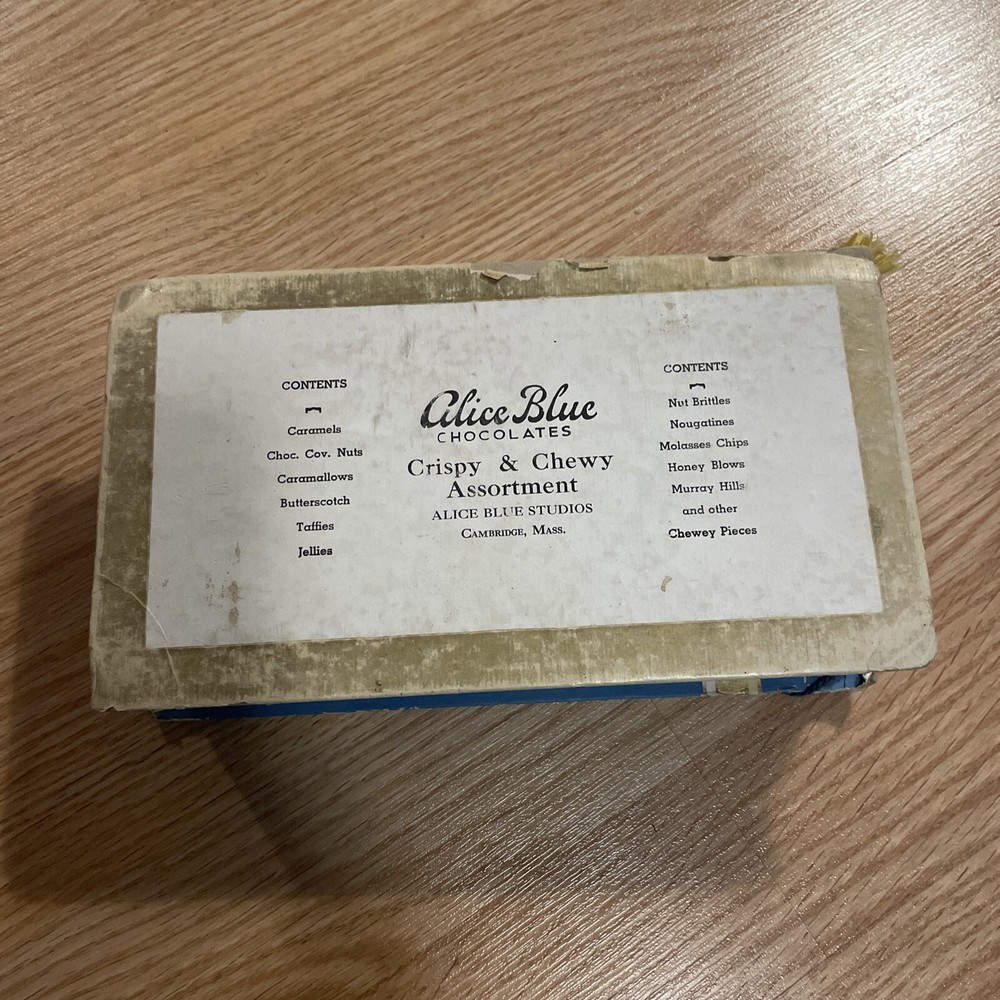 vintage alice blue chocolates box