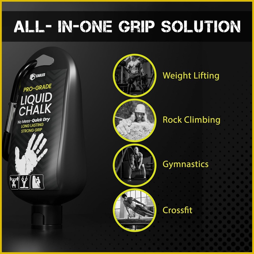 Pro Grade Liquid Chalk (60 ML) Mess-Free Chalk for Weightlifting