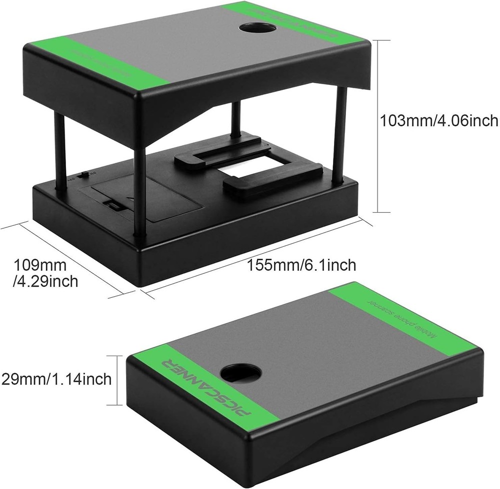 Compact 35mm Film & Slide Scanner: Foldable Design with LED Backlight