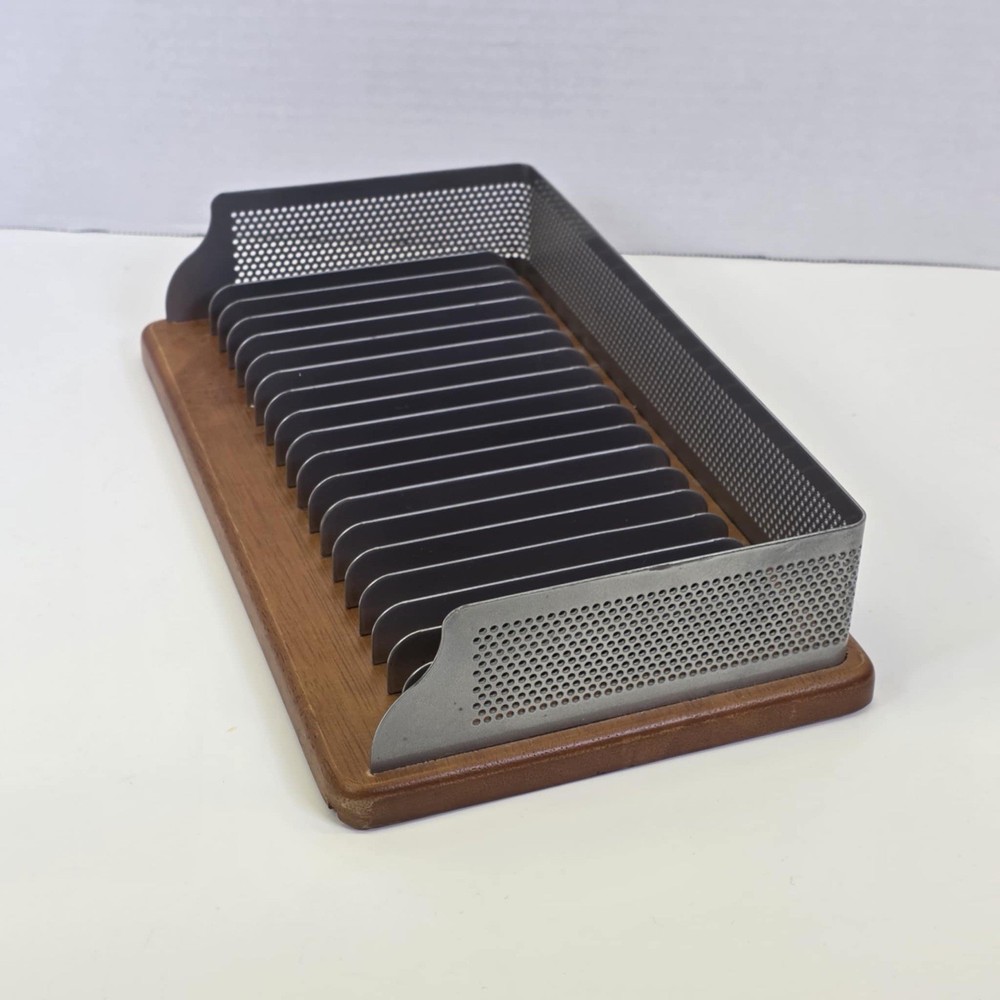Eldon Expressions Workspace Solid Wood And Steel Adjustable Cd Holder