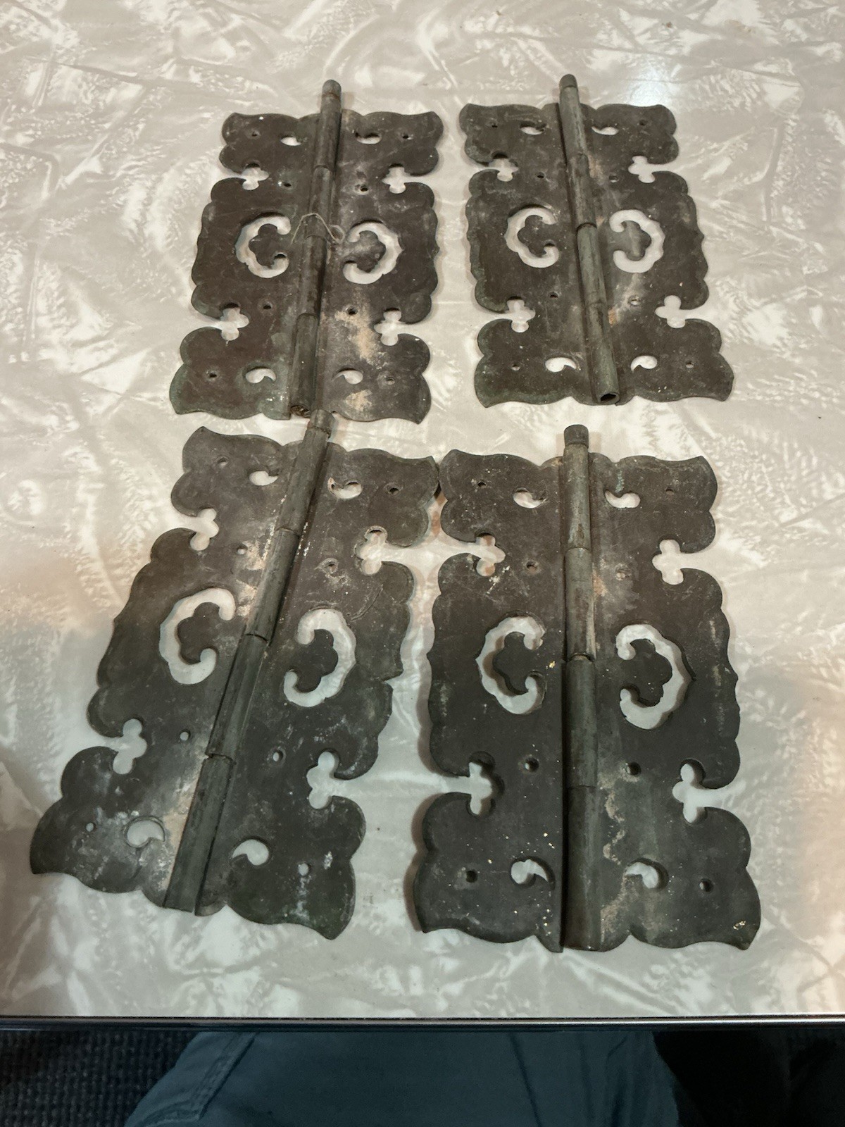 Original Antique 19th/20th Century Brass Period Hinges Spectacular! Priced pair