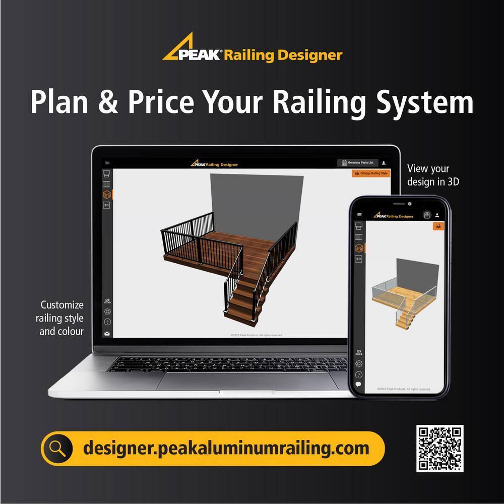 Peak Aluminum Decking Glass Panel Kit UV Protected Rail Post Exterior Clear