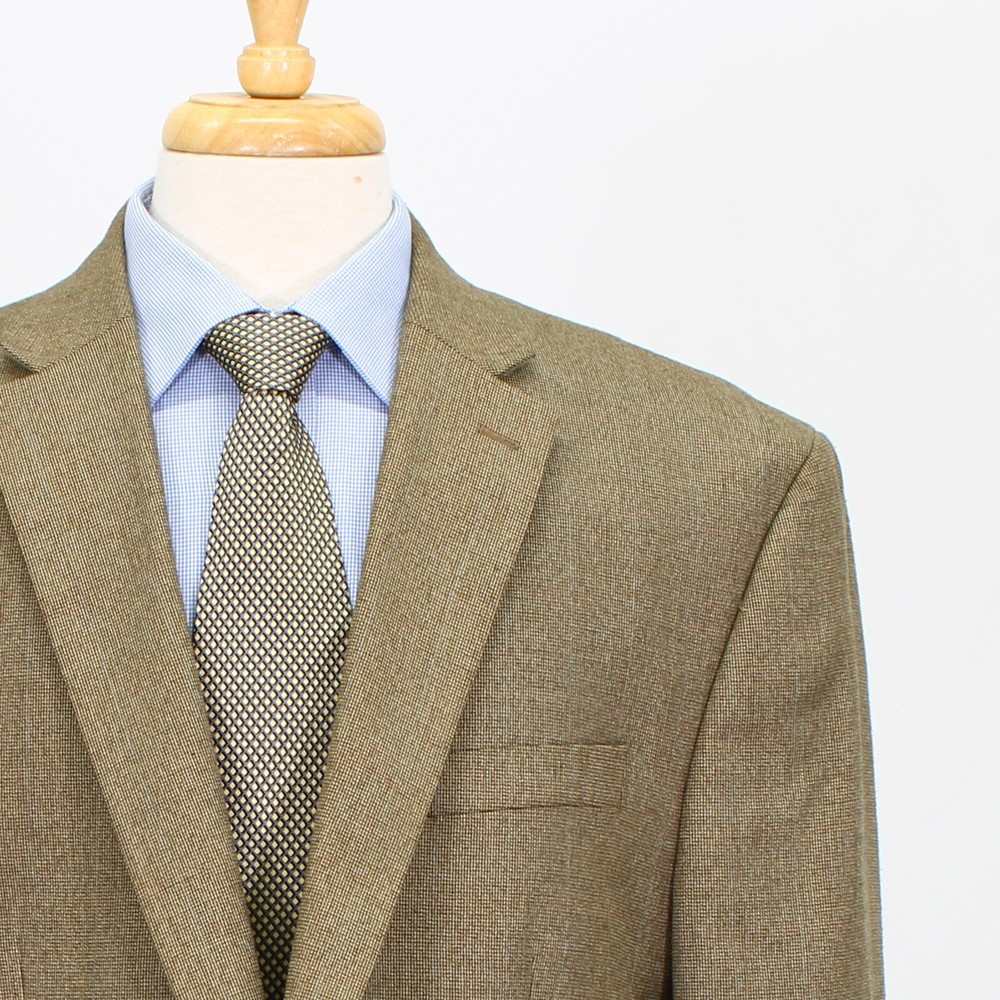 Chaps 48L Brown Sport Coat Blazer Jacket Solid 2B Polyester