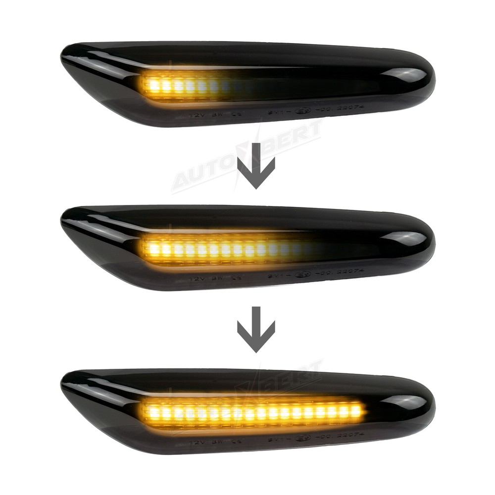 For BMW E60-E82-E83-E92-E90-E46 Led Side Marker Turn Signal Lights Dynamic Smoke