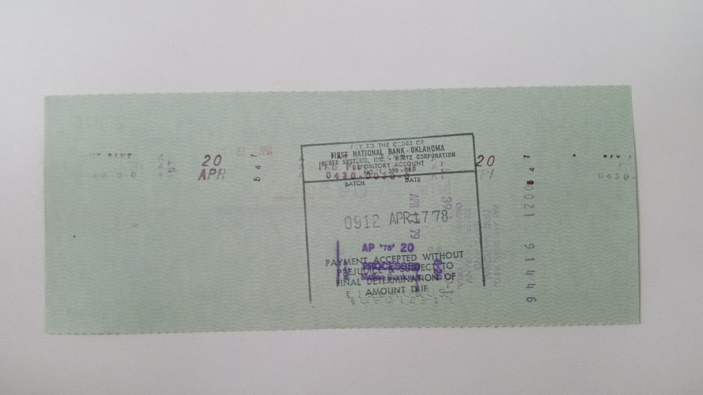 Hertz System Inc.: 1978 Pittsburgh Pirates Expense Check