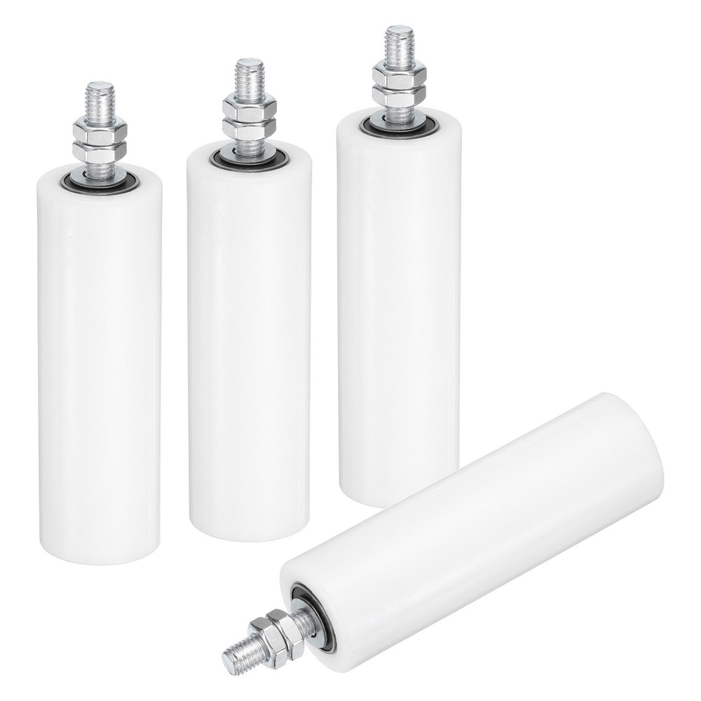 4Pcs Slide Gate Guide Roller, 6" Nylon Sliding Gate Support Assembly, White